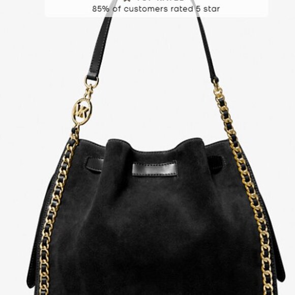 Michael Kors Mina Large Suede Chain Shoulder Bag - Picture 14 of 16